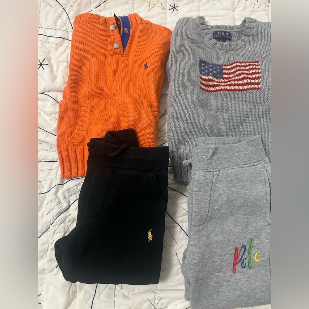 Polo by Ralph Lauren Kids 
Tops are 4T
Pants are 3T